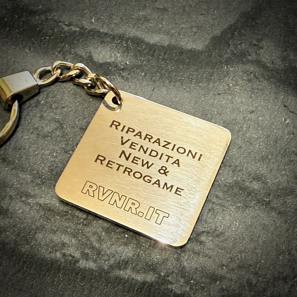 Polished stainless steel keyring with RVNR logo - UK