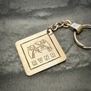 Polished stainless steel keyring with RVNR logo - UK