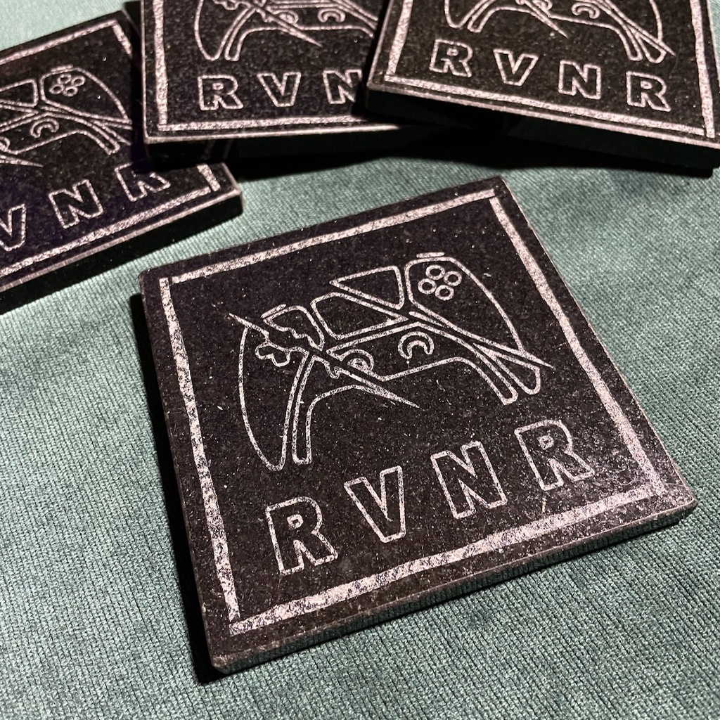 Granite Coaster with RVNR logo (Black) - UK