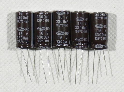 5 Pieces Capacitors 3300uF 16v low ESR